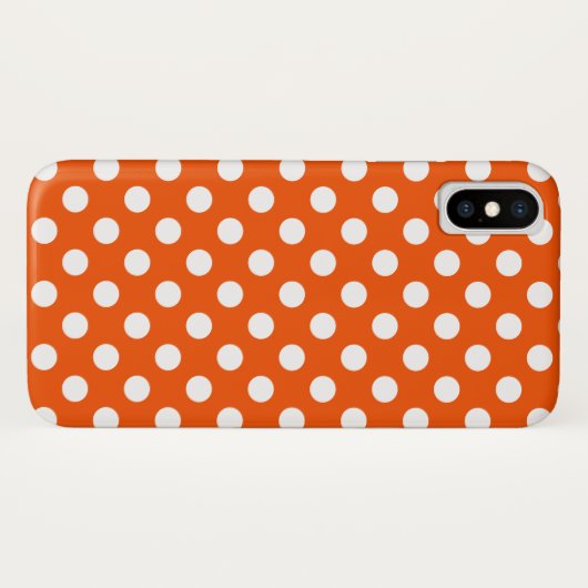 Witte polka stippen op sinaasappel Case-Mate iPhone case (Achterkant (horizontaal))