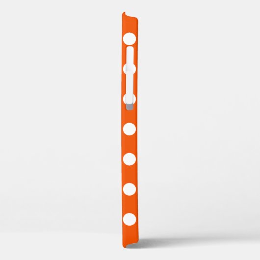 Witte polka stippen op sinaasappel Case-Mate iPhone case (Achterkant / Links)