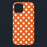 Witte polka stippen op sinaasappel Case-Mate iPhone case<br><div class="desc">Witte polka stippen op sinaasappel</div>