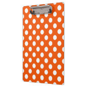 Witte polka stippen op sinaasappel klembord (Links)