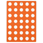 Witte polka stippen op sinaasappel klembord (Achterkant)