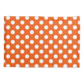 Witte polka stippen op sinaasappel kussensloop (Achterkant)