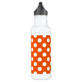 Witte polka stippen op sinaasappel waterfles  (Rechts)