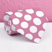 Witte polka stippen op stoffige roze maatwerk stro stropdas