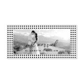 Witte polka stippen op turquoise – Persoonlijke tr Rubberstempel (Afrduk)