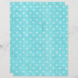 Witte Polka stippen op Turquoise Scrapbook papier