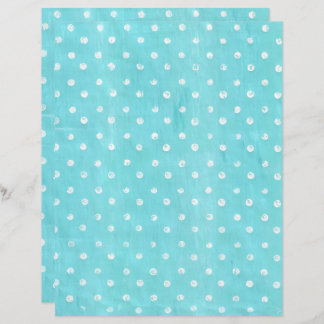Witte Polka stippen op Turquoise Scrapbook papier