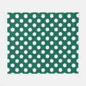 Witte polka-stippen op zonegroen fleece deken (Voorkant (Horizontaal))