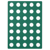 Witte polka-stippen op zonegroen klembord (Achterkant)