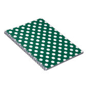 Witte polka-stippen op zonegroen notitieboek (Rechterzijde)