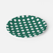 Witte polka-stippen op zonegroen papieren bordje (Gekanteld)