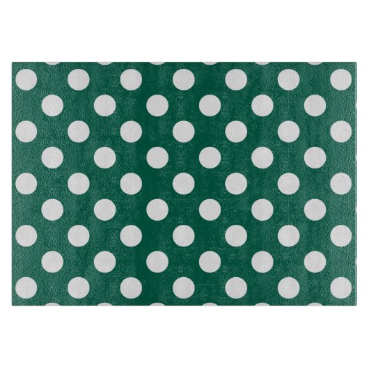 Witte polka-stippen op zonegroen snijplank (Voorkant)