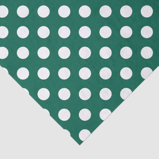 Witte polka-stippen op zonegroen tissuepapier (Detail)