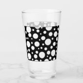 Witte Polka stippen op zwart | Glas (Achterkant)