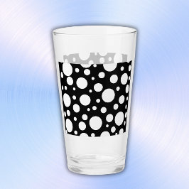 Witte Polka stippen op zwart | Glas
