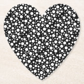 Witte Polka stippen op zwart | Kartonnen Onderzetters (Voorkant)