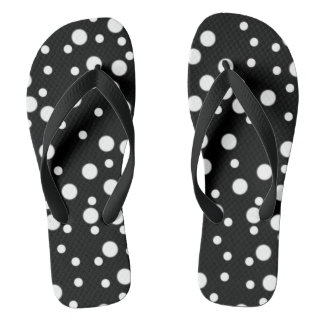 Witte polka stippen op zwarte Flipflops Teenslippers