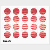 Witte polka stippen ronde sticker (Vel)