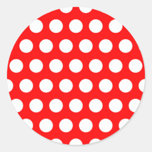 Witte polka stippen ronde sticker