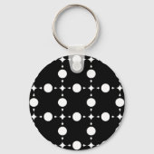 Witte polka stippen, Stippenpatroon, Stippen, Gest Sleutelhanger (Achterkant)