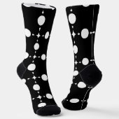 Witte polka stippen, Stippenpatroon, Stippen, Gest Sokken (Gebogen)