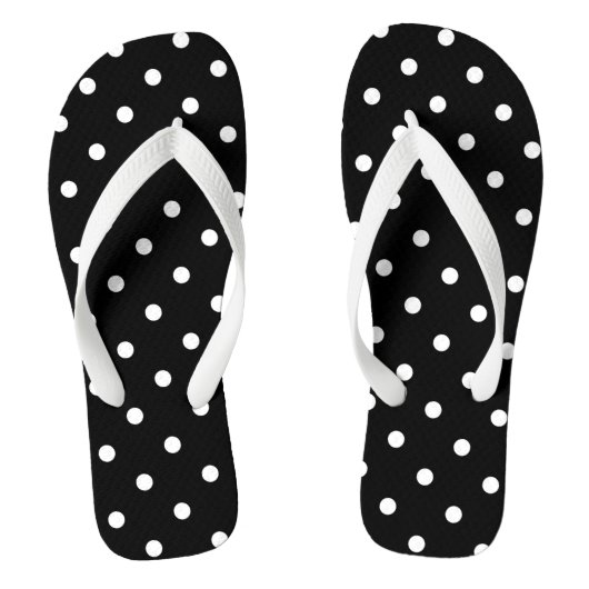 Witte polka stippen teenslippers (Voetbed)