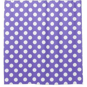Witte polkstippen op de rand douchegordijn