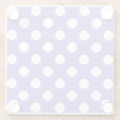 Witte polkstippen op de rand glazen onderzetter (Achterkant)