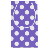 Witte polkstippen op de rand klein cadeauzakje (Achterkant)