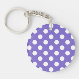 Witte polkstippen op de rand sleutelhanger