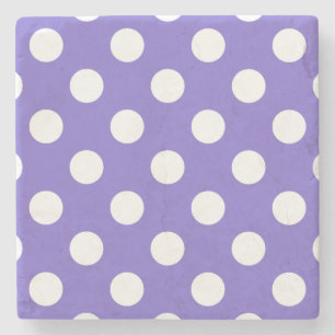 Witte polkstippen op de rand stenen onderzetter
