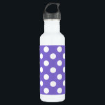 Witte polkstippen op de rand waterfles<br><div class="desc">Witte polkstippen op de rand</div>