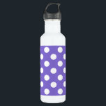 Witte polkstippen op de rand waterfles<br><div class="desc">Witte polkstippen op de rand</div>