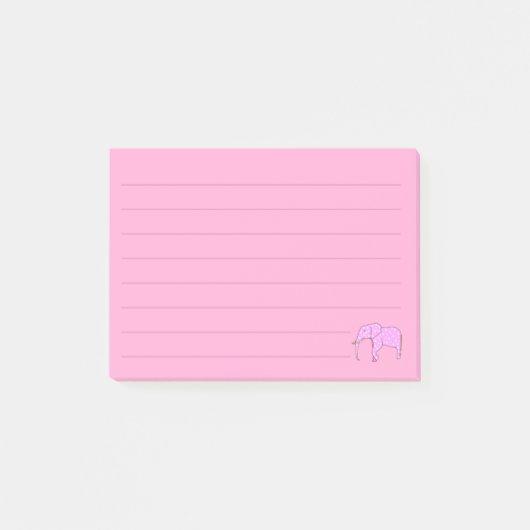 Witte pols roze olifant post-it® notes (Voorkant)