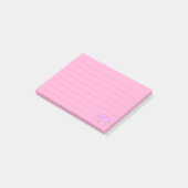 Witte pols roze olifant post-it® notes (Schuin)