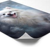 Witte pomeraanse hond poster (Hoek)