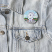Witte Pomeranian Cadeaus & Accessoires Ronde Button 5,7 Cm (In situ)
