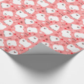 Witte Pomeranians Valentijn Hearts Love Pattern Cadeaupapier (Hoek)