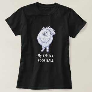 Witte pommeraanse BFF Poofball T-Hemden T-shirt