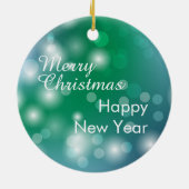 Witte pommeraanse hond Red Santa Hat Kerstmis Keramisch Ornament (Achterkant)