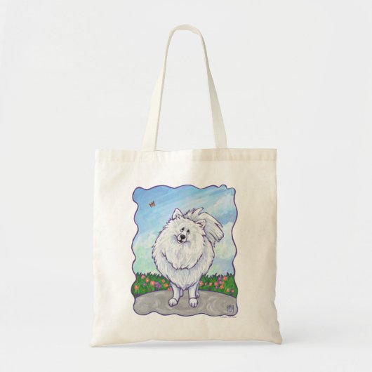 Witte Pommeren Cadeaus & Accessoires Tote Bag (Voorkant)