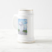 Witte pommeren Gifts & Accessoires Bierpul (Voorkant links)