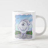 Witte pommeren Gifts & Accessoires Grote Koffiekop (Rechts)