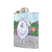 Witte pommeren Gifts & Accessoires Heupfles (Links)