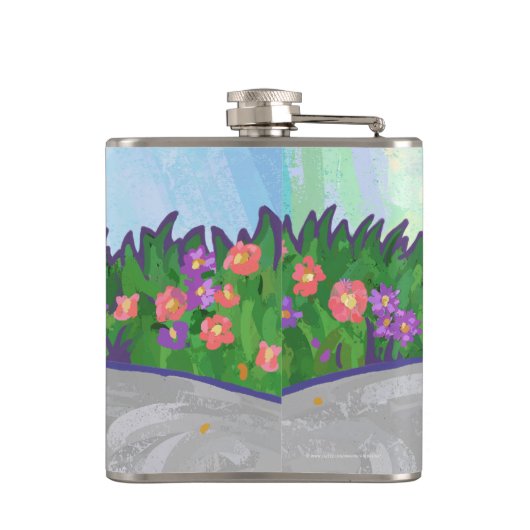 Witte pommeren Gifts & Accessoires Heupfles (Achterkant)