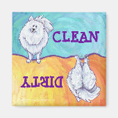 Witte pommeren Gifts & Accessoires Magneet (Voorkant)