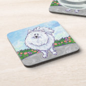 Witte pommeren Gifts & Accessoires Onderzetter (Linkerzijde)