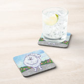 Witte pommeren Gifts & Accessoires Onderzetter (Rechterzijde)