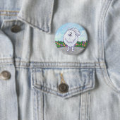 Witte pommeren Gifts & Accessoires Ronde Button 5,7 Cm (In situ)