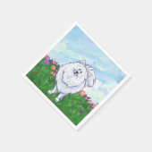 Witte pommeren Gifts & Accessoires Servetten (Hoek)